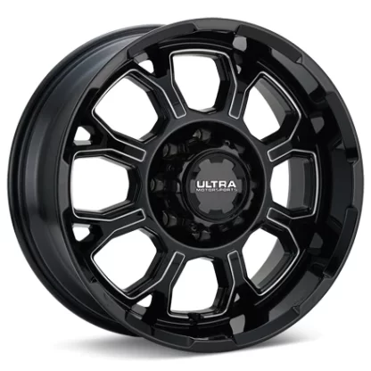 Ultra Commander 8-Lug Gloss Black w/Milled Accent Wheels 17 In 17x9 +12 124-7982BM+12