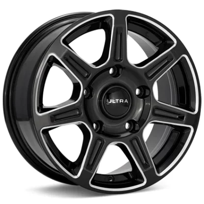 Ultra Toil Black w/Milled Accent Wheels 16 In 16x6.5 +45 450-6655BM+45