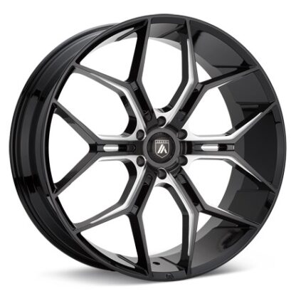 ASANTI Black Label ABL-38 Gloss Black w/Milled Accent Wheels 22 In 22x9.5 +38 ABL38-22956338BK
