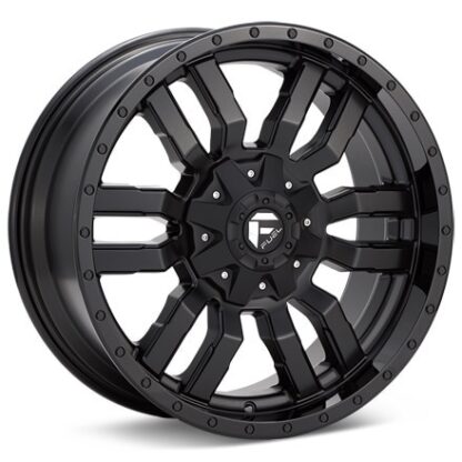 Fuel Off-Road Sledge Black w/Gloss Black Lip Wheels 20 In 20x10 -19 D59620009846