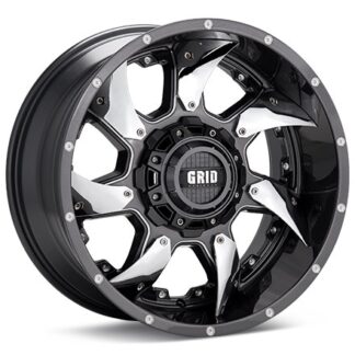 GRID GD01 Right Gloss Graphite w/Milled Accent Wheels 20 In 20x9 15 12955G151R