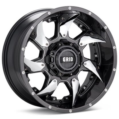 GRID GD01 Right Gloss Graphite w/Milled Accent Wheels 20 In 20x9 15 12927G1578R