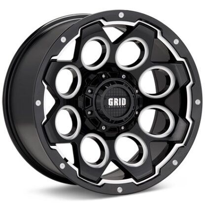 GRID GD08 Black w/Milled Accent Wheels 20 In 20x9 15 82987M1525